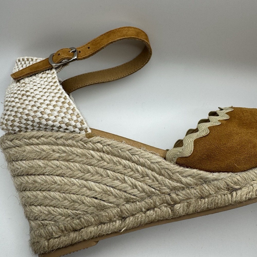 Paseart Suede Leather Esparille Wedge Shoes Made In Spain Size 40  (7.5 uS) - Picture 12 of 13